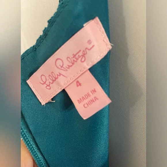 Lilly Pulitzer Kayleigh Shift Dress Tidal Wave Fern Gallery Lace  Size 4 - Picture 6 of 9